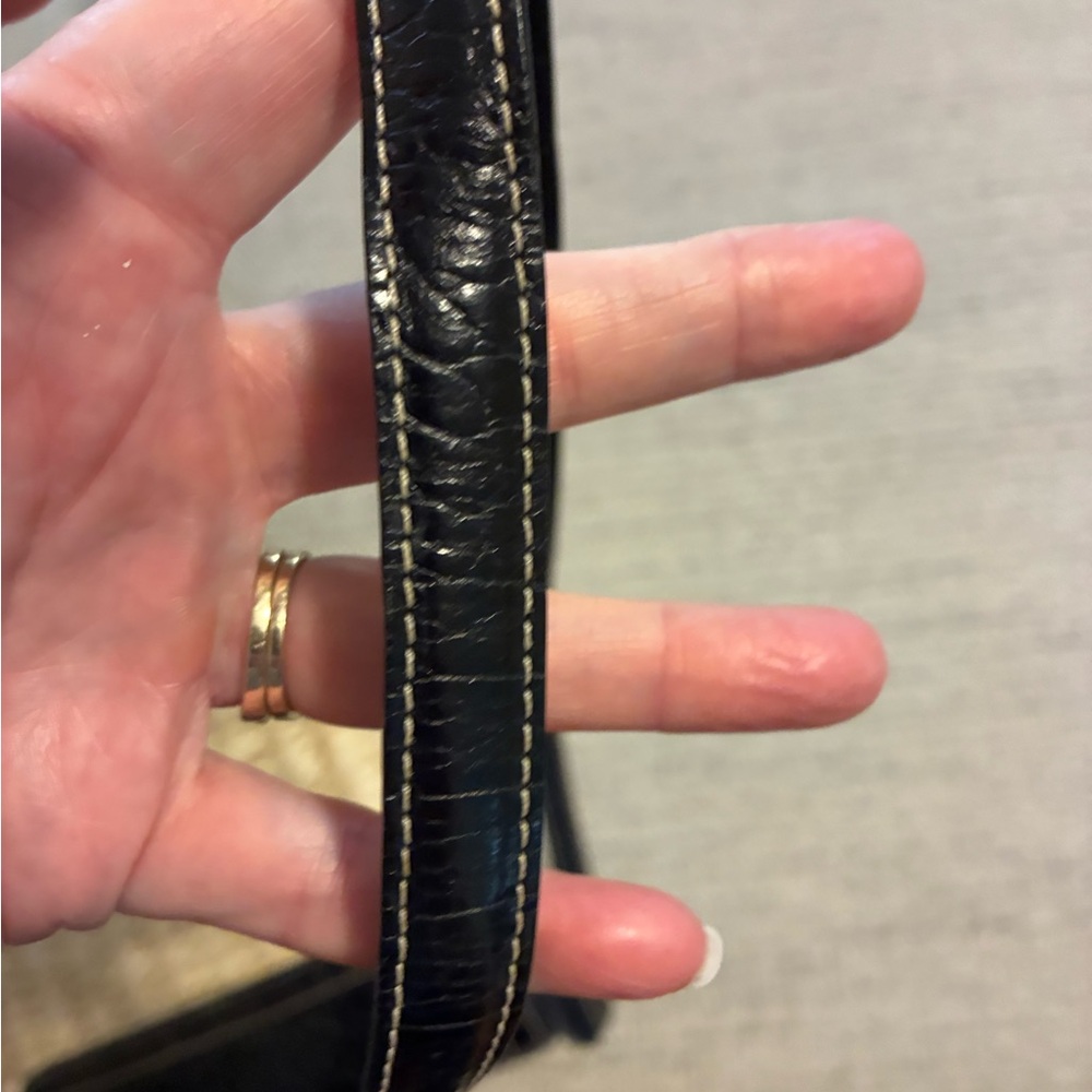 Brighton Woven Straw and Leather Crossbody with Red Ladybug Accents - Picture 7 of 10
